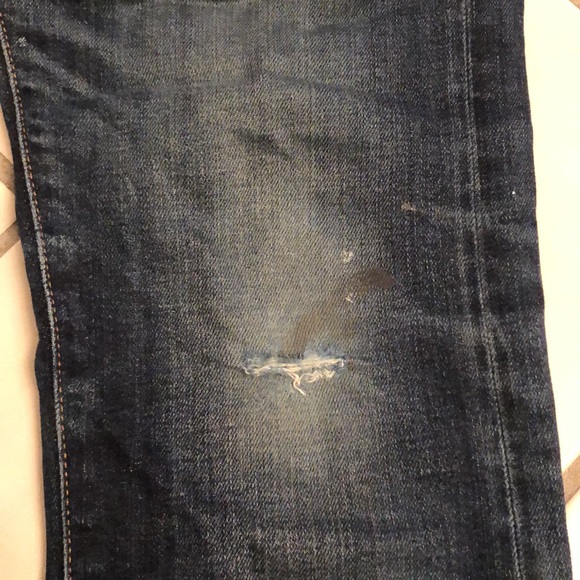 Mens Uniqlo cropped / distressed SELVEDGE DENIM jeans (29” x 27”), faded blue - Picture 7 of 12